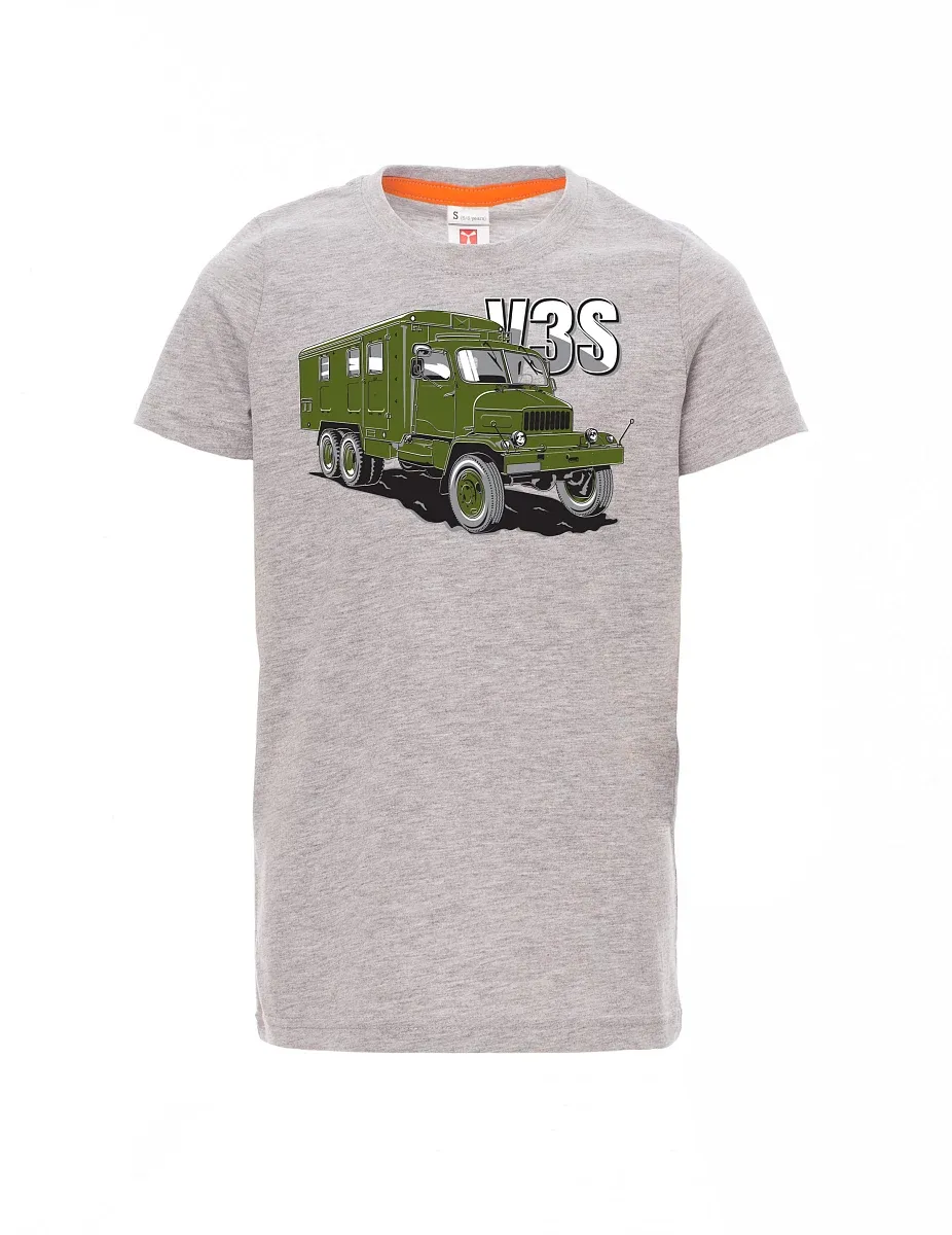 Grey melange children´s T-shirt Truck V3S  Cabinet