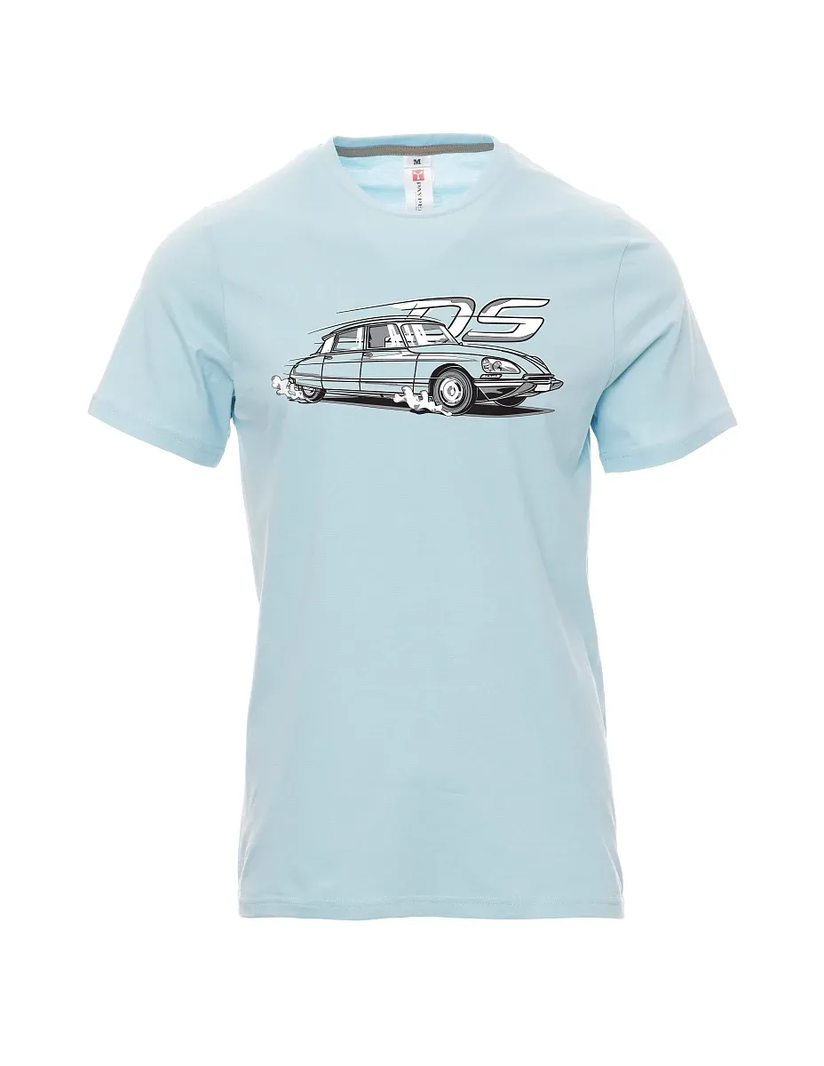 Pale blue men´s T-shirt french veteran DS