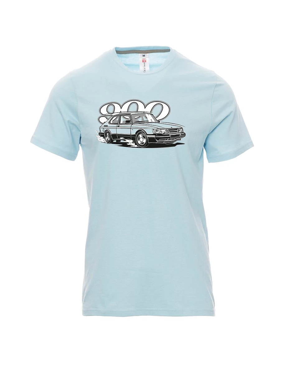 Pale blue men´s T-shirt Saab 900