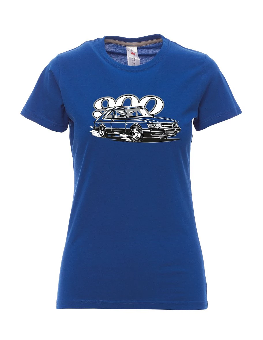 Royal blue women´s T-shirt Saab 900