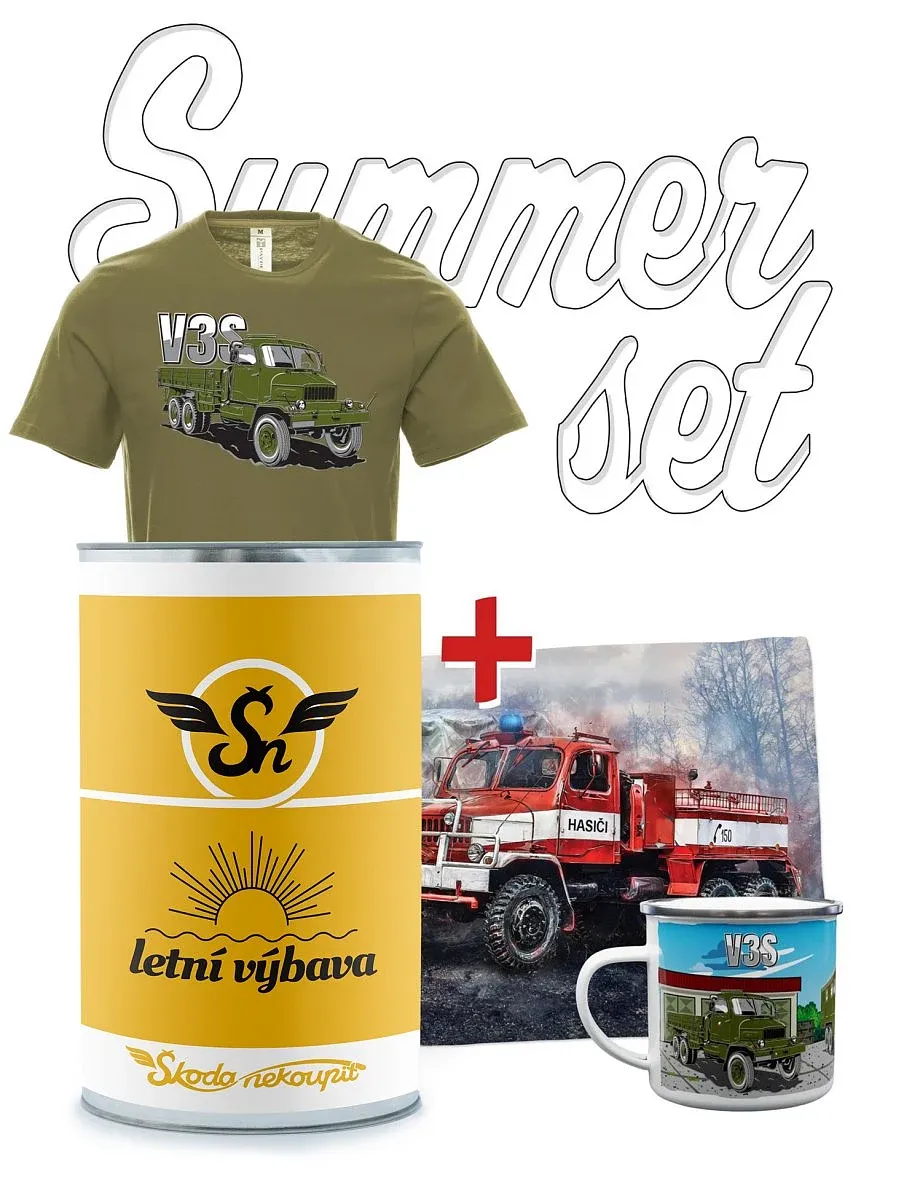Gift summer set with Truck V3S Flatbed truck
