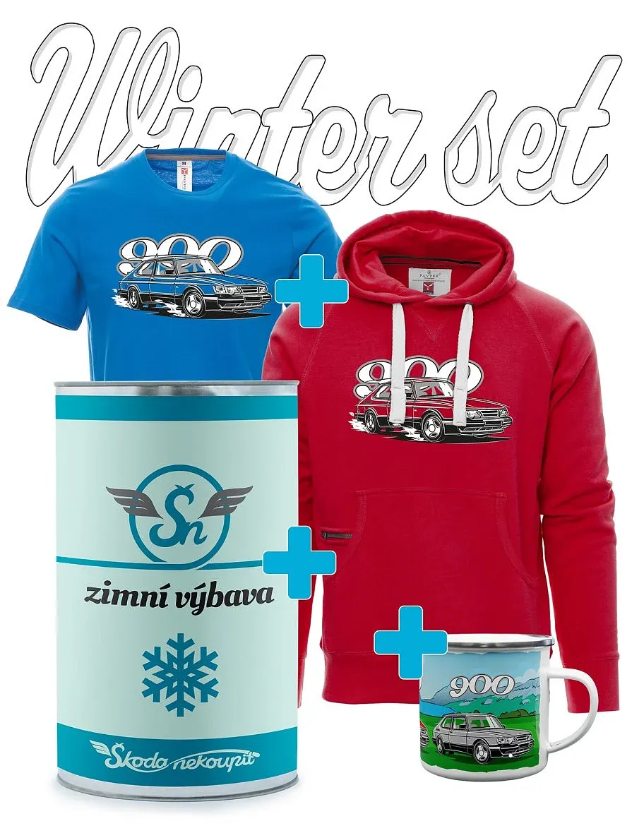 Gift winter set with Saab 900