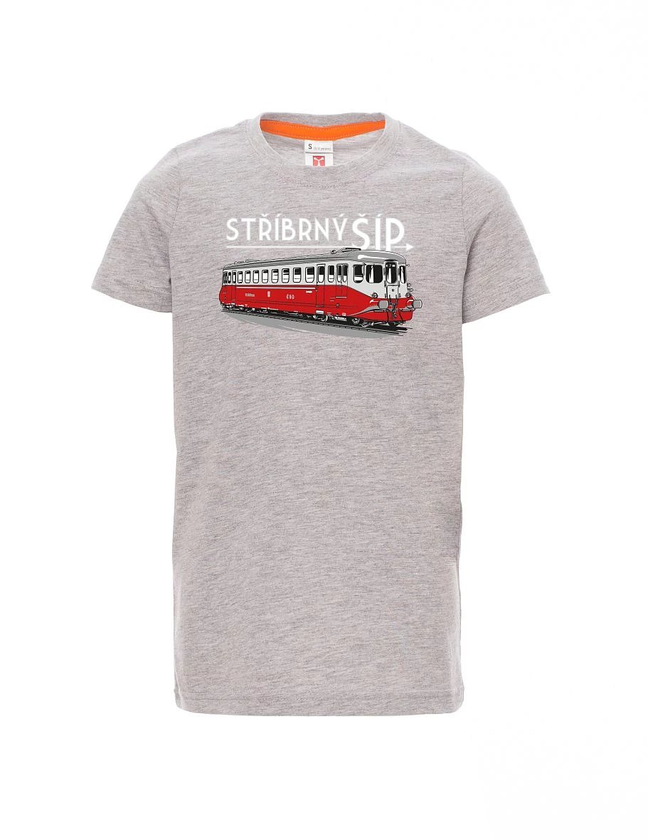 Grey melange children´s T-shirt Silver arrow M 260 001