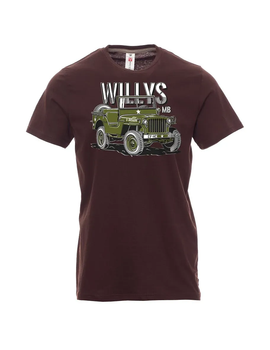 Dark brown men´s T-shirt Willys MB