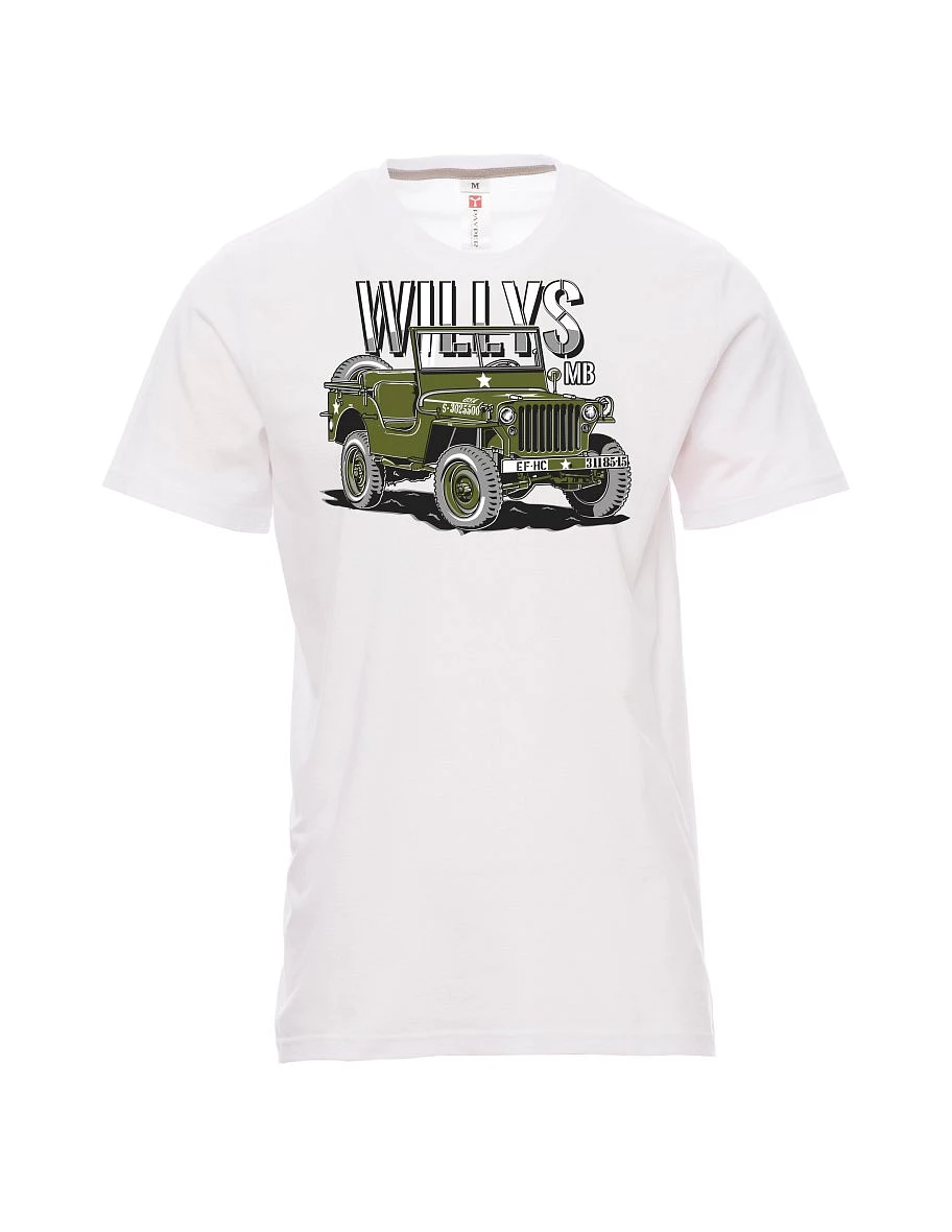 White men´s T-shirt Willys MB