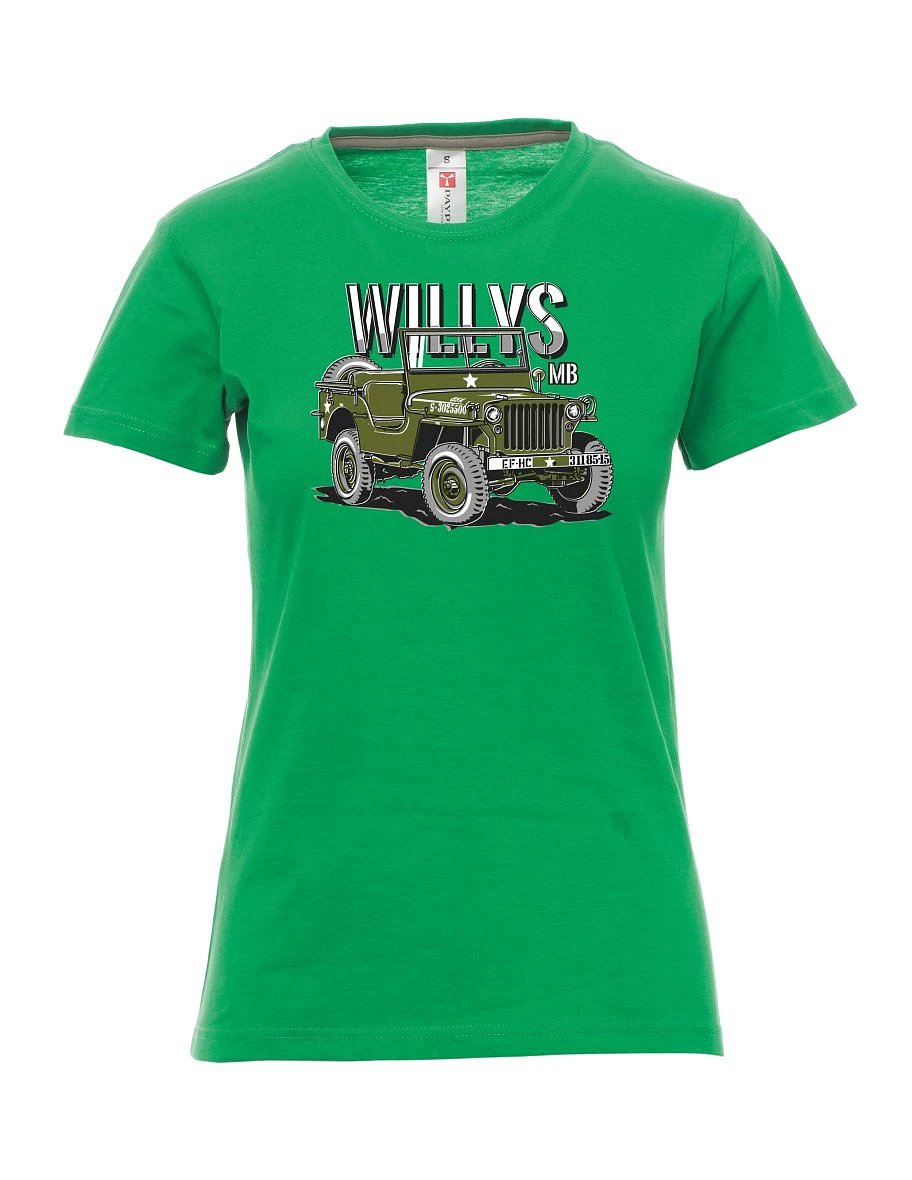 Green women´s T-shirt Willys MB