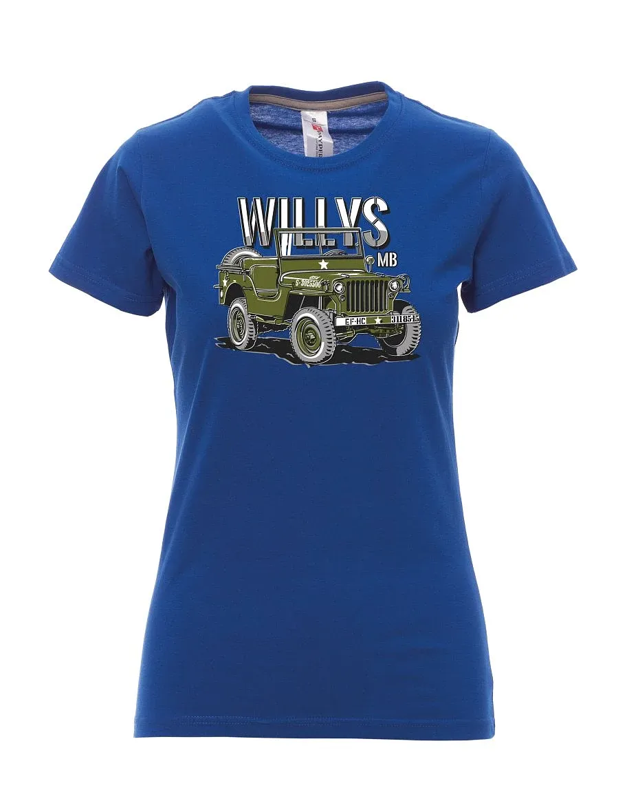 Royal blue women´s T-shirt Willys MB