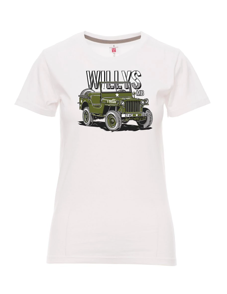 White women´s T-shirt Willys MB