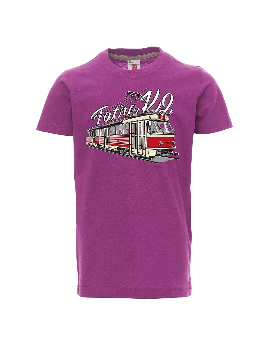 Purple children´s T-shirt Tram T3