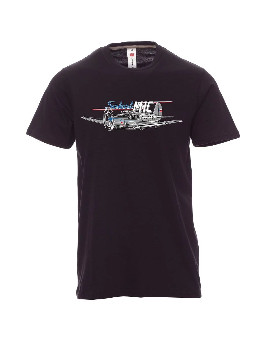 Black men´s T-shirt Sokol aircraft