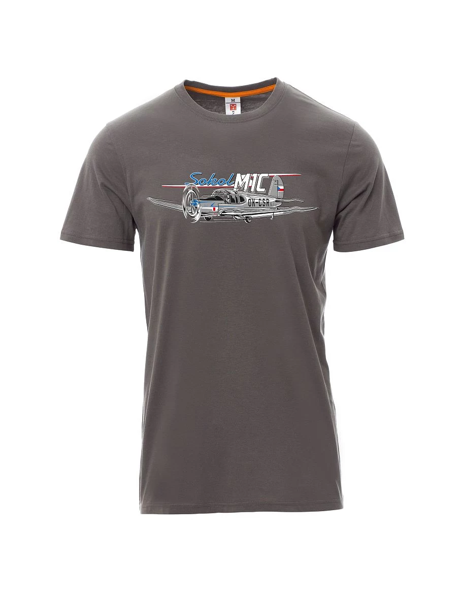 Grey men´s T-shirt Sokol aircraft