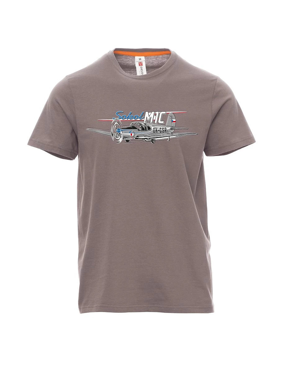 Steel gray men´s T-shirt Sokol aircraft