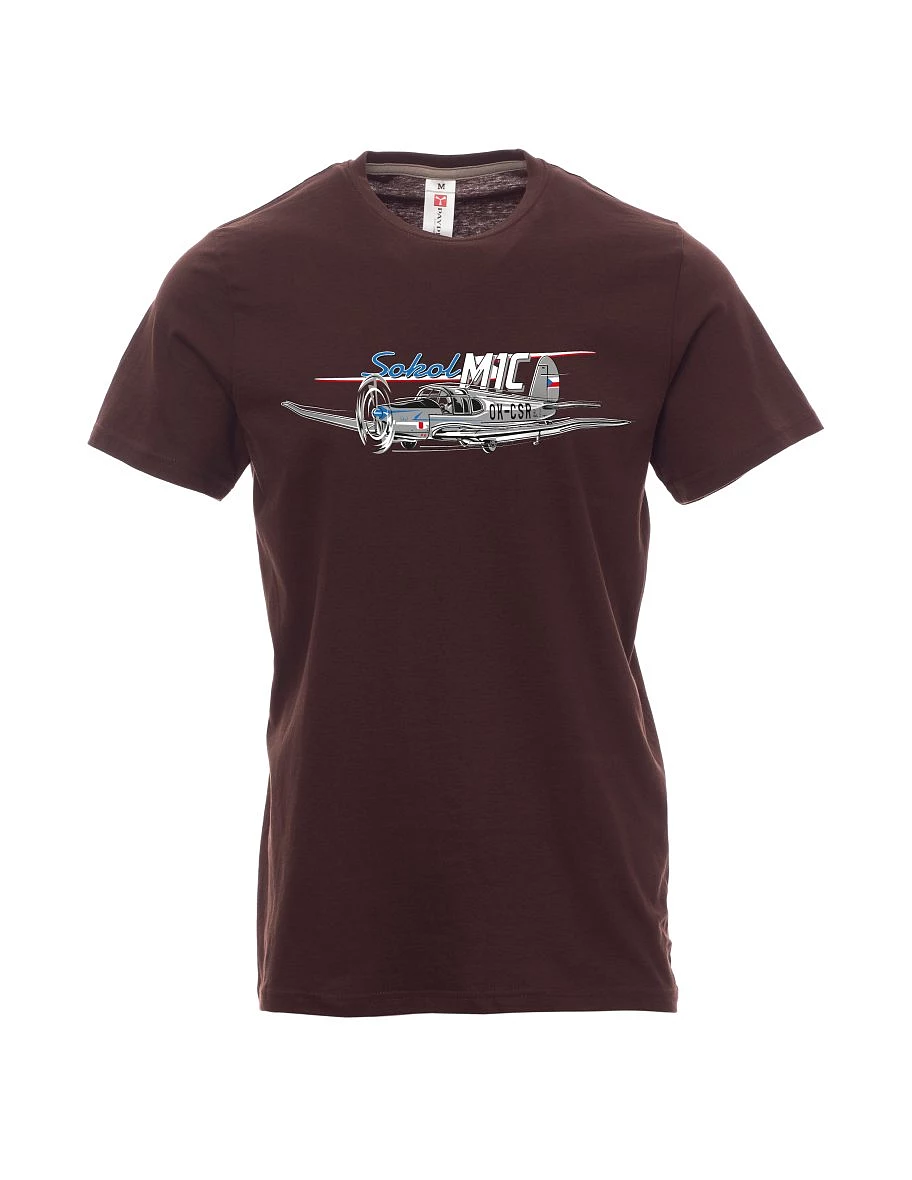 Dark brown men´s T-shirt Sokol aircraft