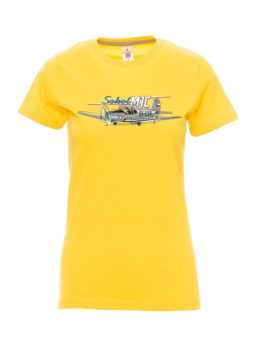 Yellow women´s T-shirt Sokol aircraft