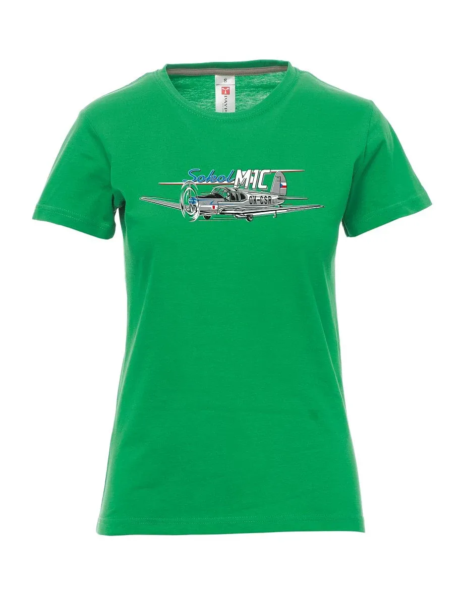 Green women´s T-shirt Sokol aircraft