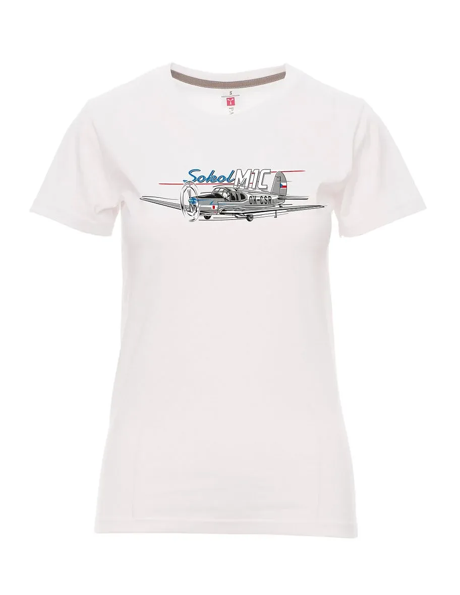 White women´s T-shirt Sokol aircraft