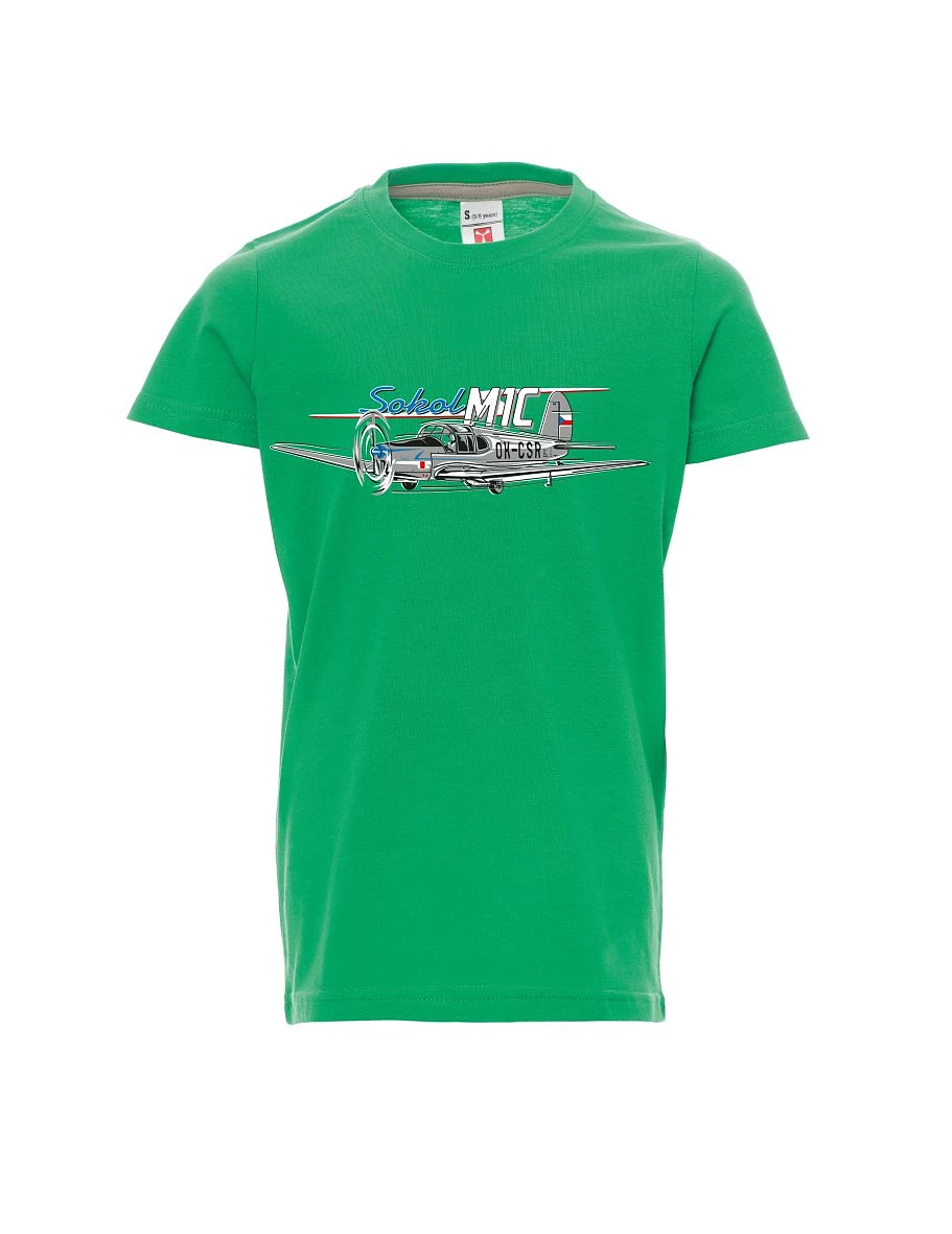 Green children´s T-shirt Sokol aircraft