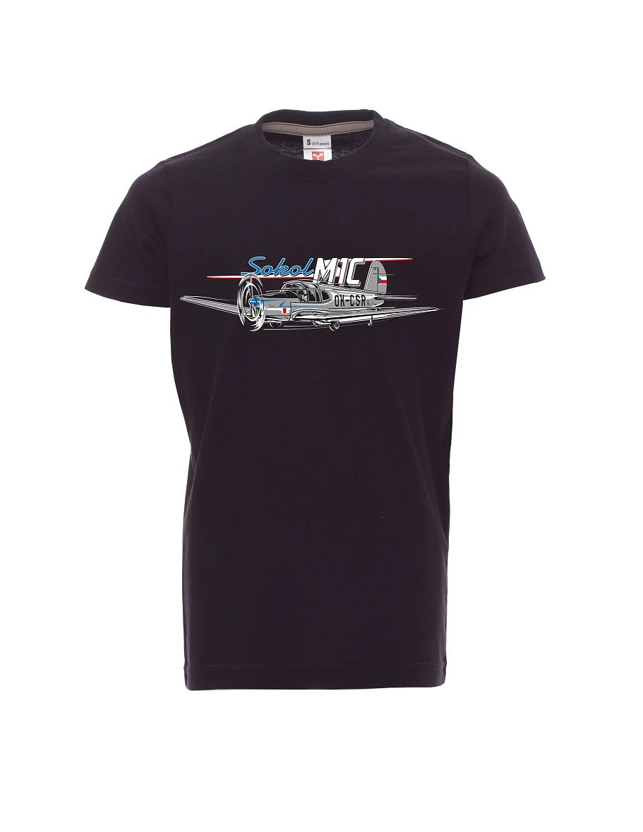 Black children´s T-shirt Sokol aircraft