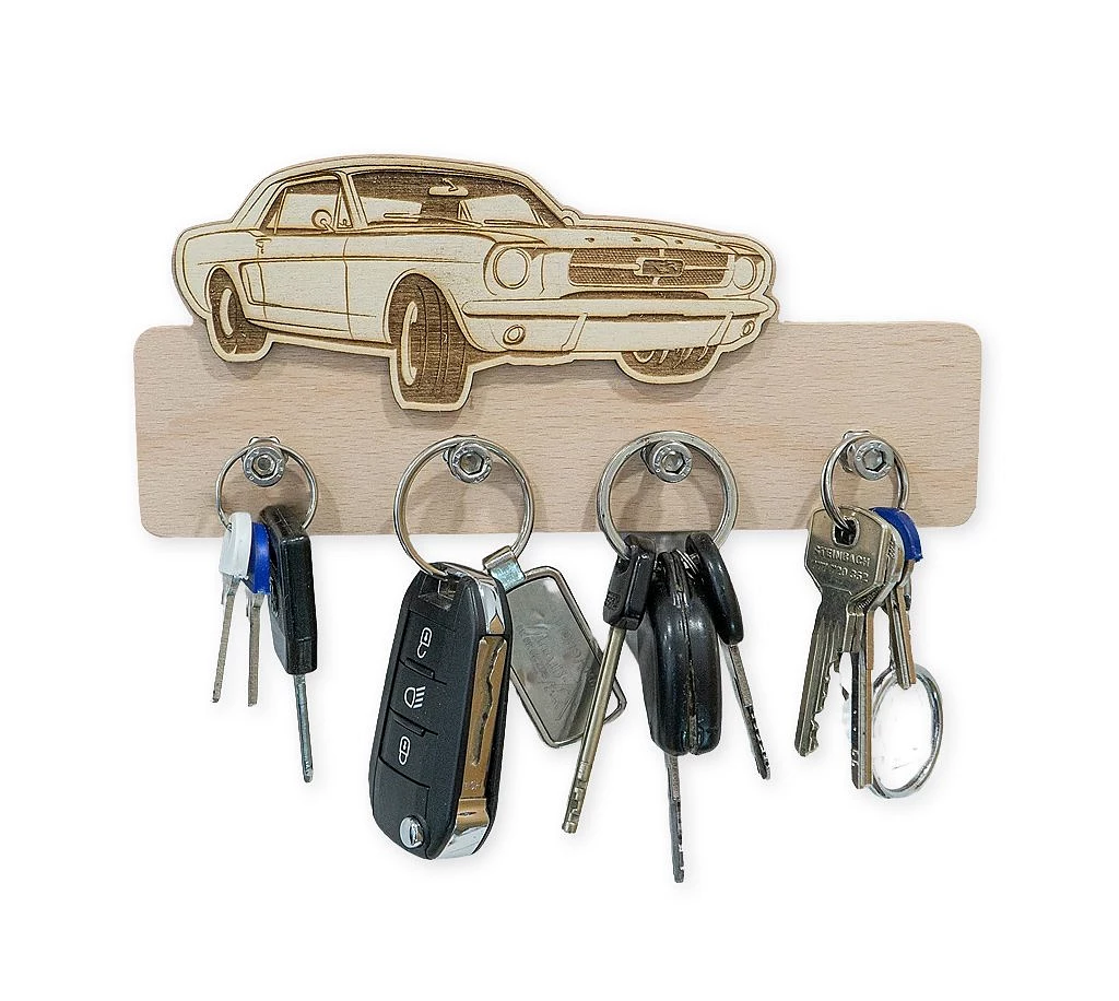 Wooden key hanger Mustang