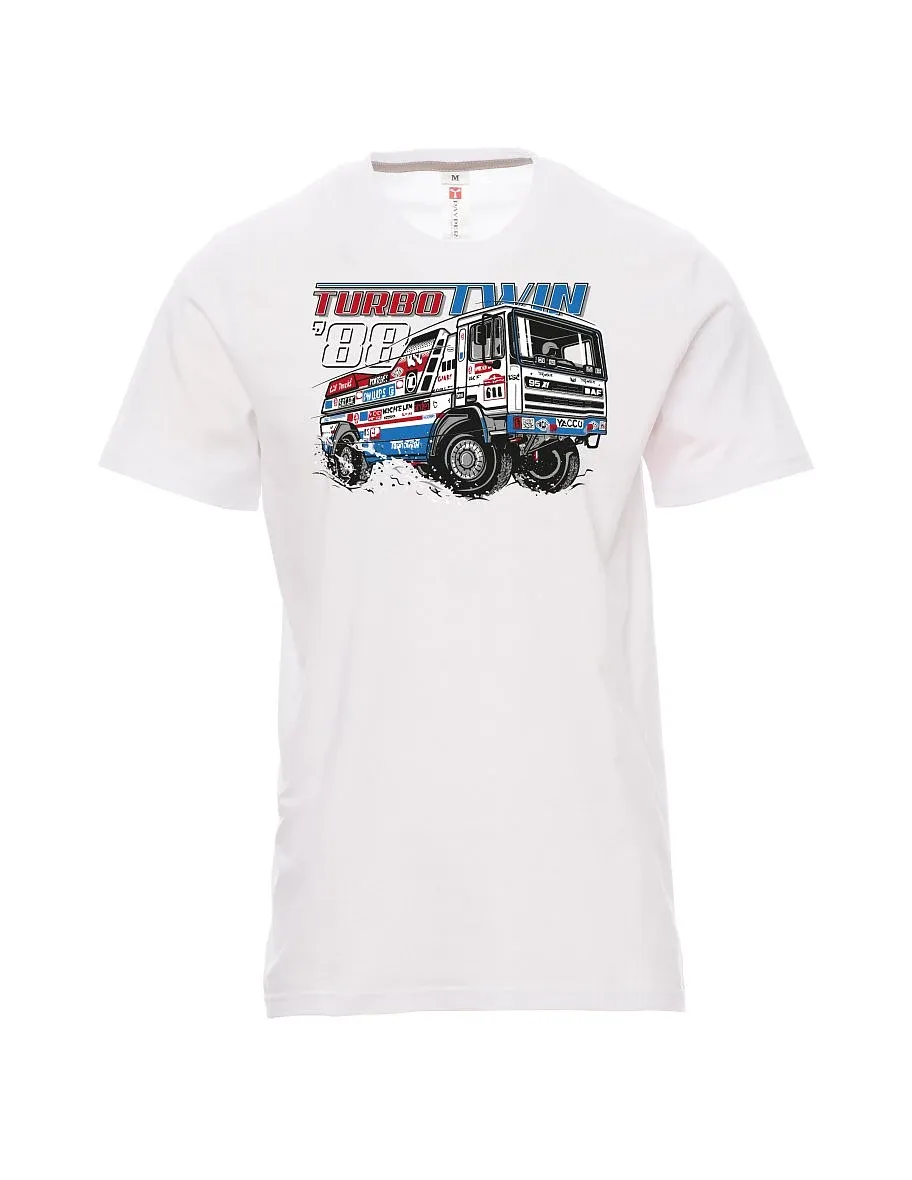 White men´s T-shirt TurboTwin from dakar 1988