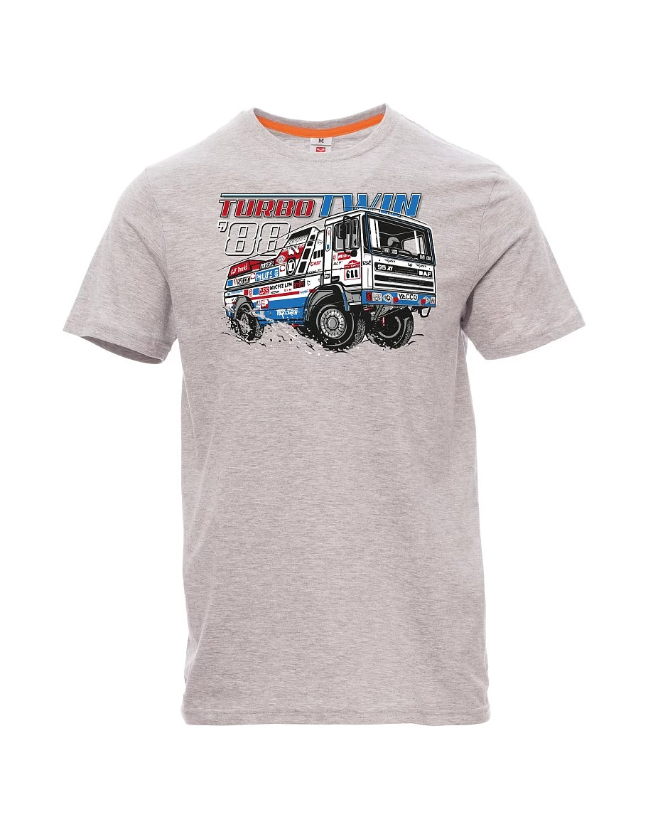 Gray melange men´s T-shirt TurboTwin from dakar 1988