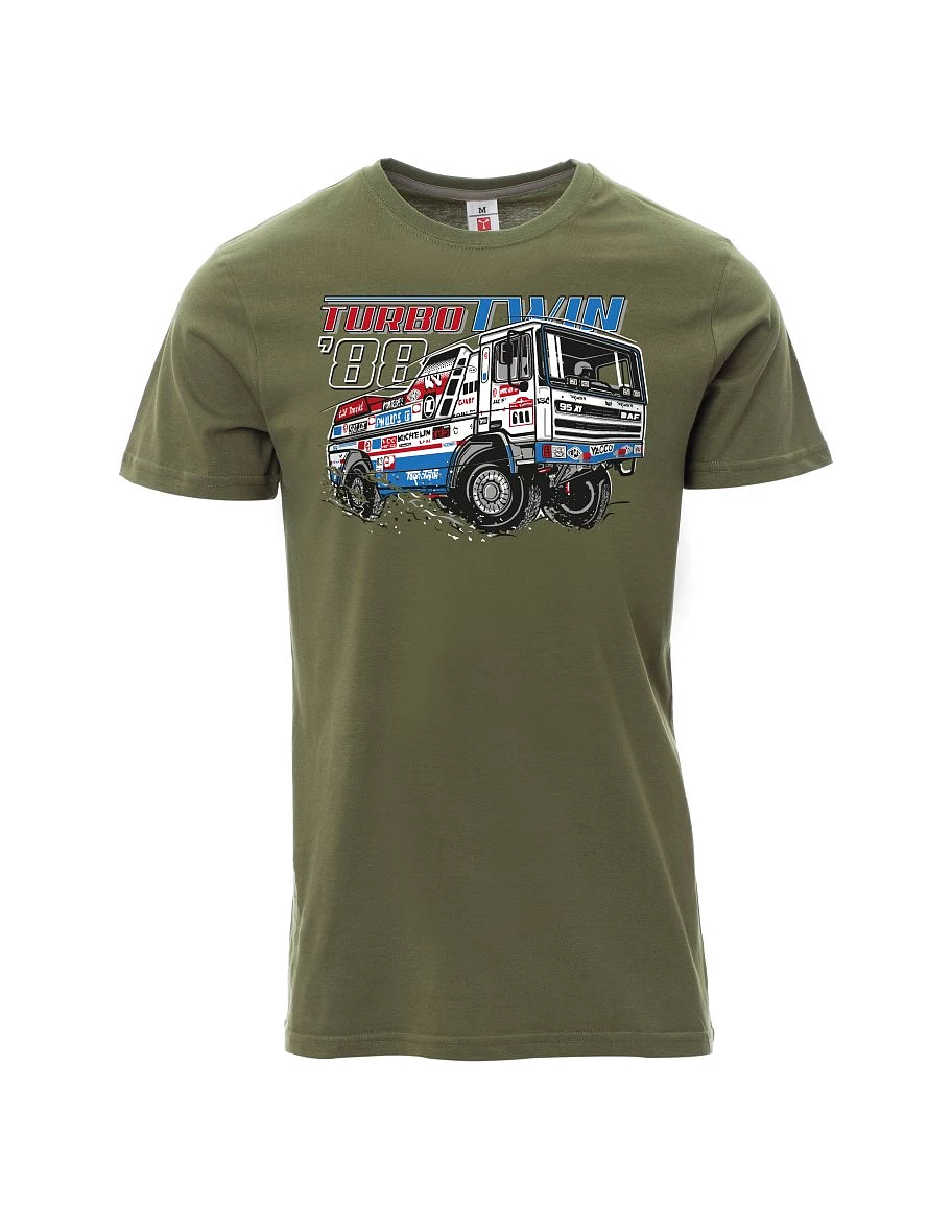 Khaki men´s T-shirt TurboTwin from dakar 1988