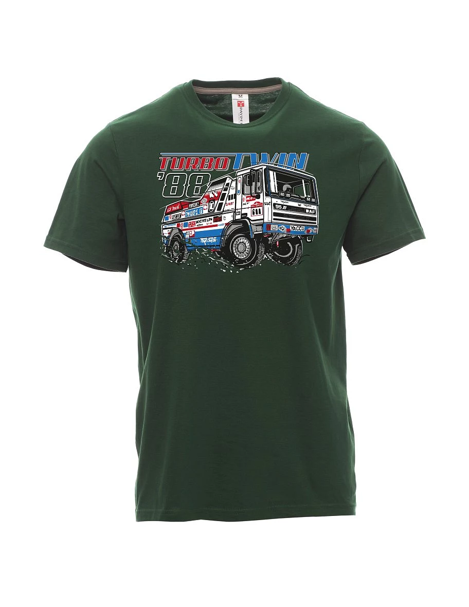 Dark green men´s T-shirt TurboTwin from dakar 1988
