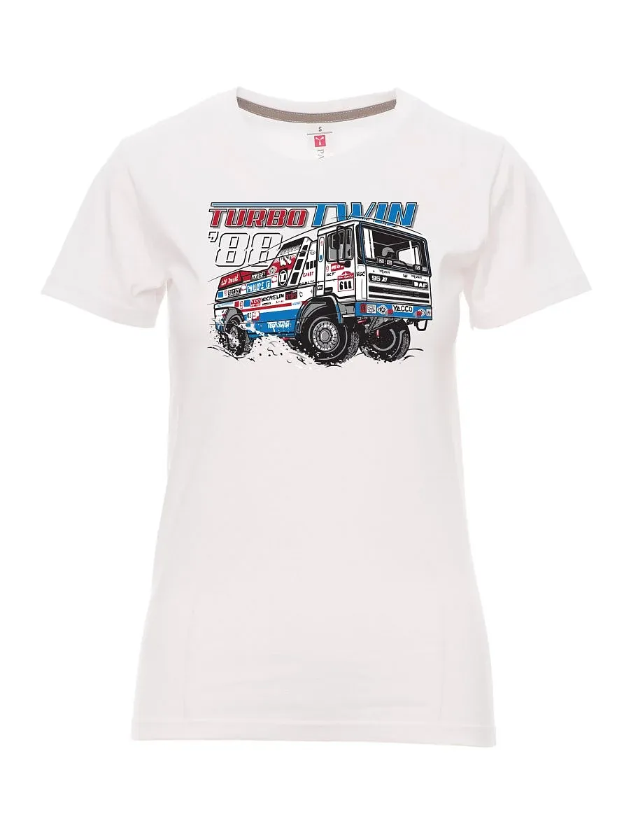 White women´s T-shirt TurboTwin from Dakar 1988
