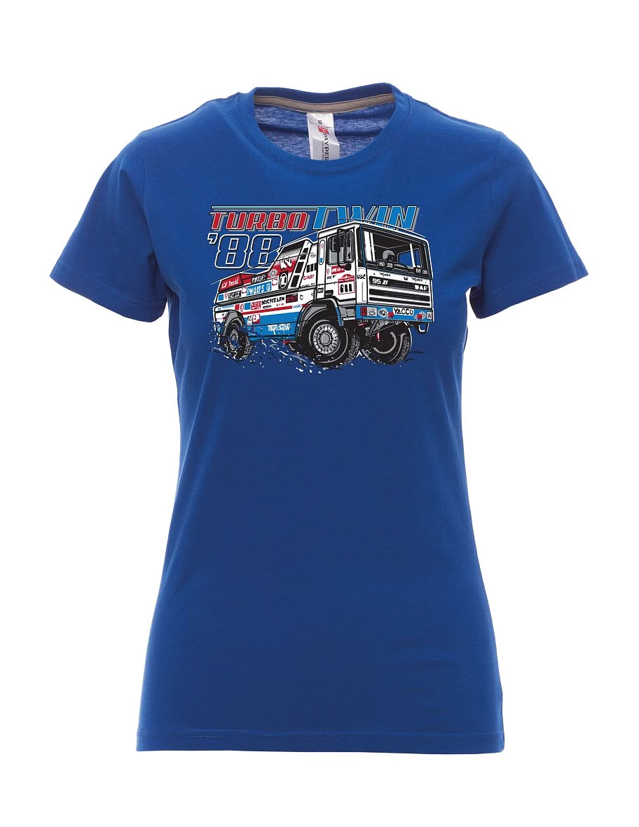 Royal blue women´s T-shirt TurboTwin from Dakar 1988