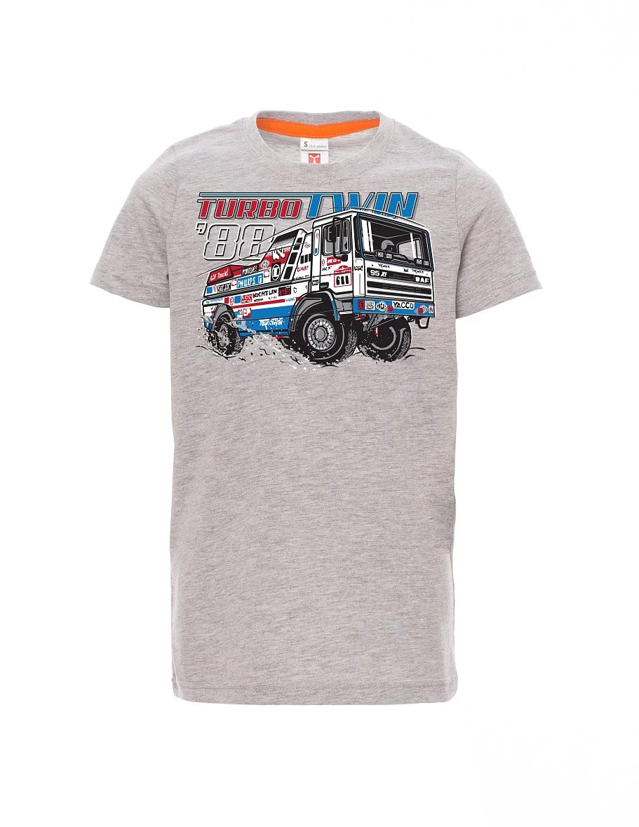 Grey melange children´s T-shirt TurboTwin from Dakar 1988