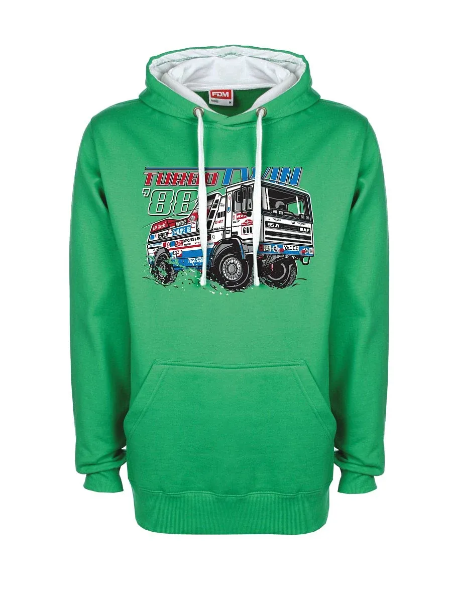White-green sweatshirt TurboTwin from Dakar 1988