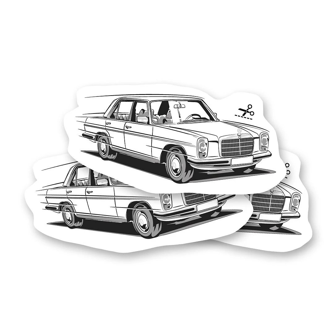 Temporary tattoo with the veteran Mercedes W114