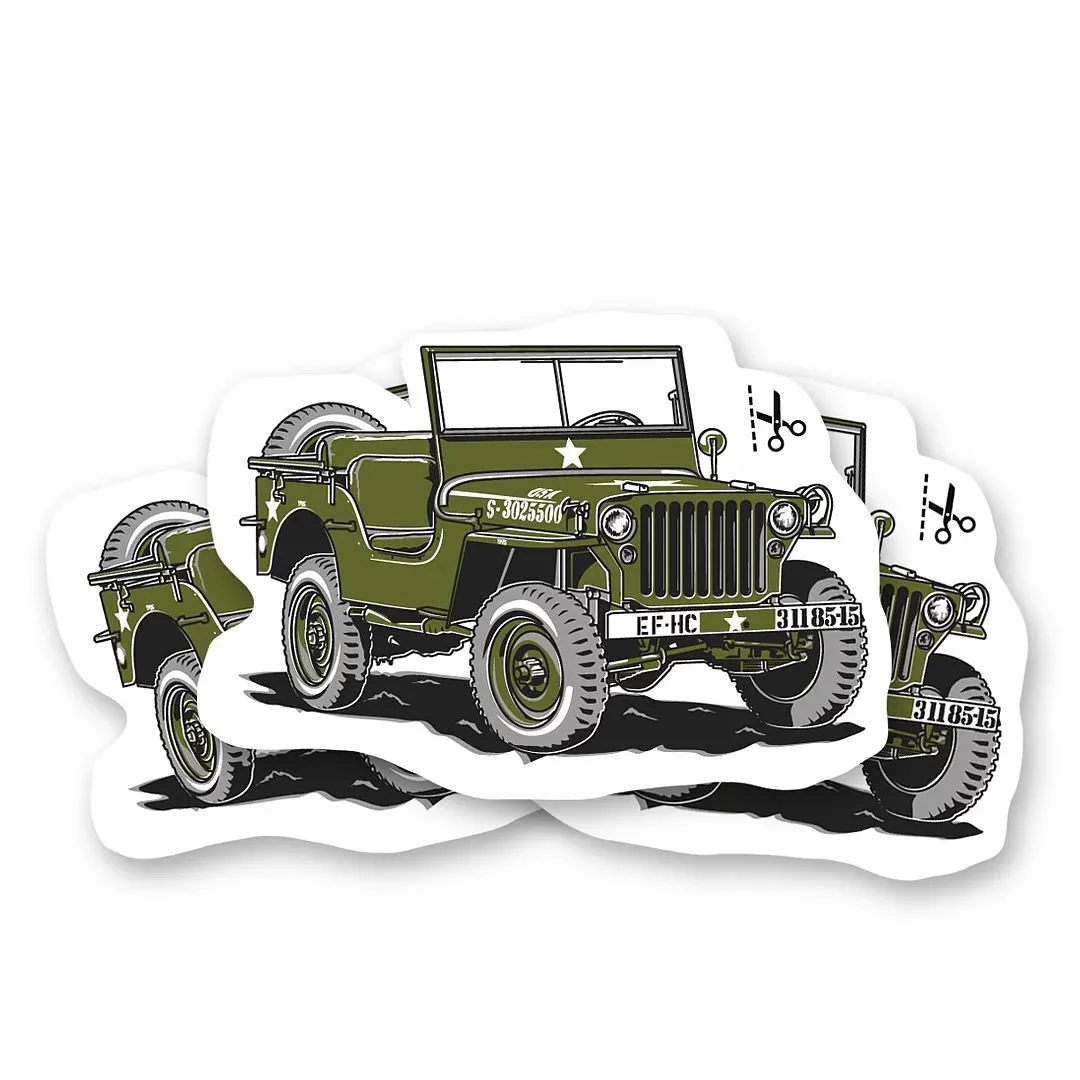 Temporary tattoo with the veteran Willys MB