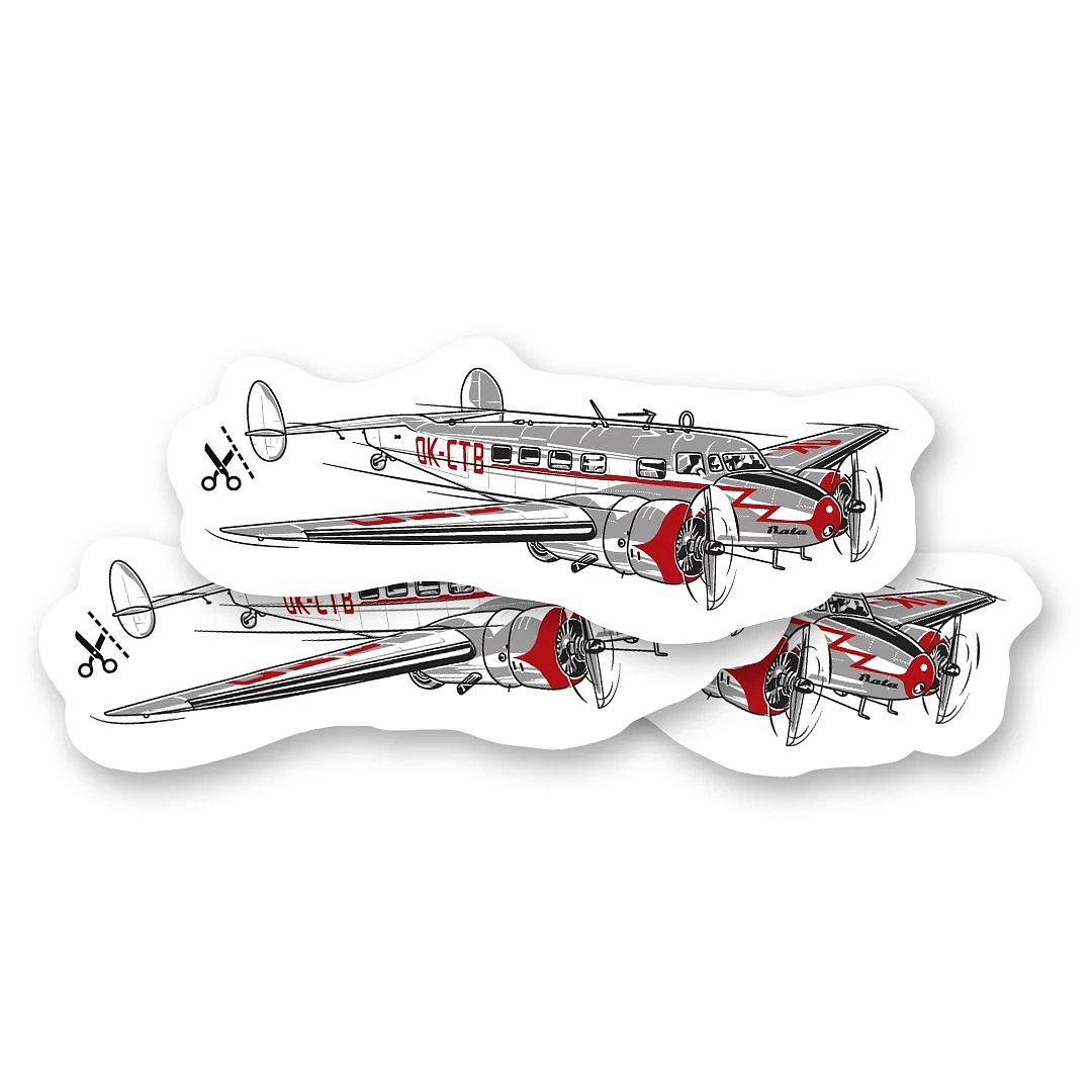 Temporary tattoo with the veteran Lockheed L-10 Electra