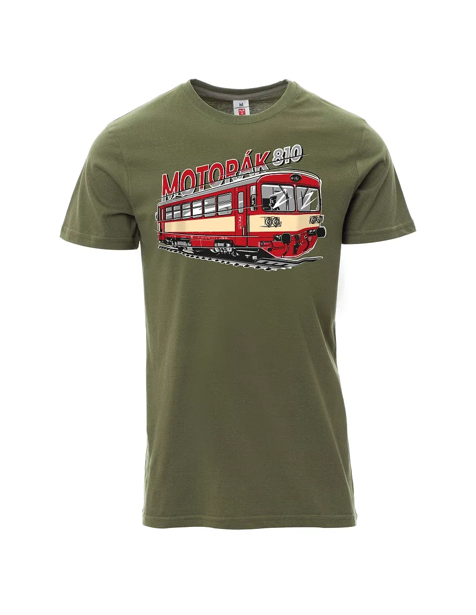Khaki men´s T-shirt Motor train 810