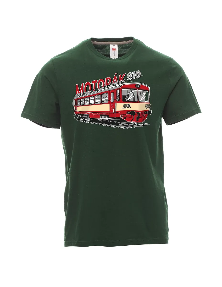 Dark green men´s T-shirt Motor train 810