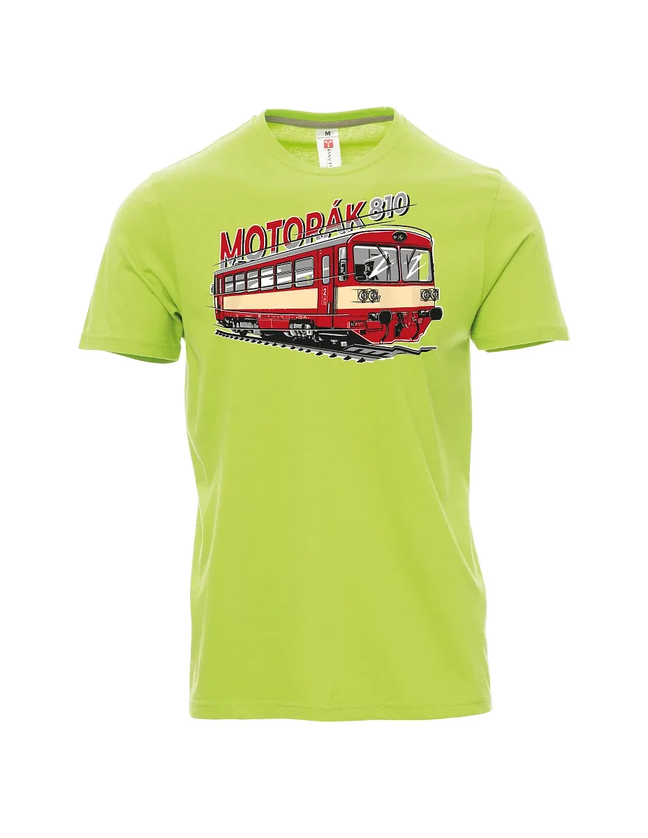 Light green men´s T-shirt Motor train 810