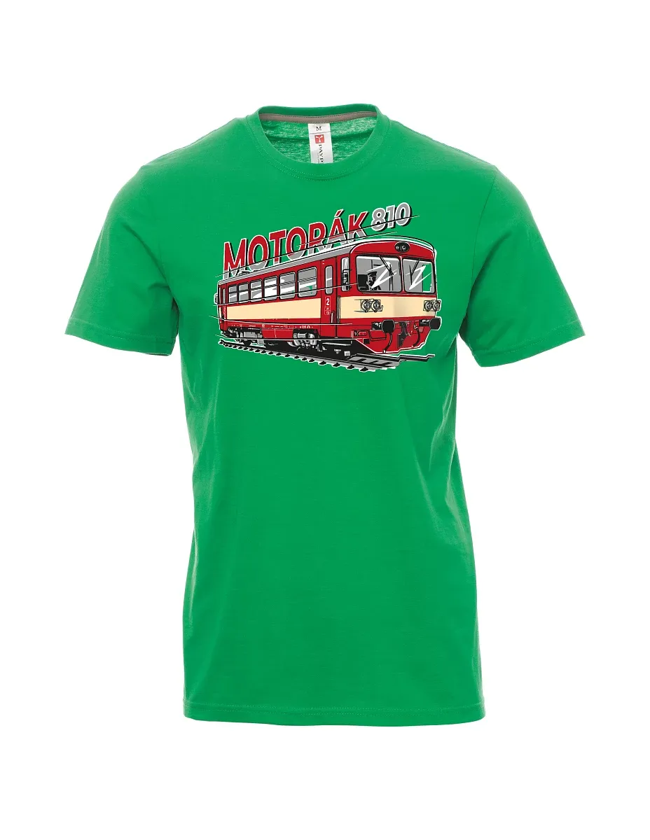 Green men´s T-shirt Motor train 810