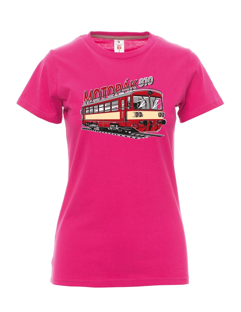 Pink women´s T-shirt Motor train 810