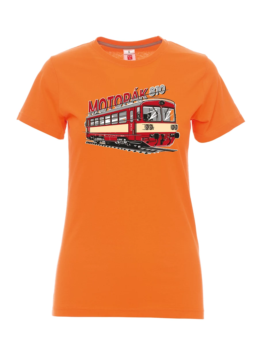Orange women´s T-shirt Motor train 810