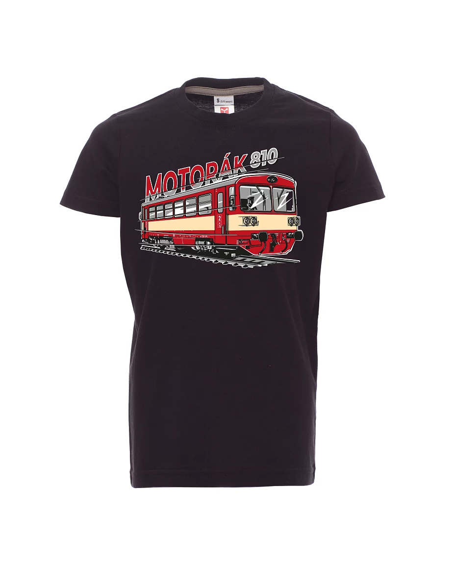 Black children´s T-shirt Motor train 810