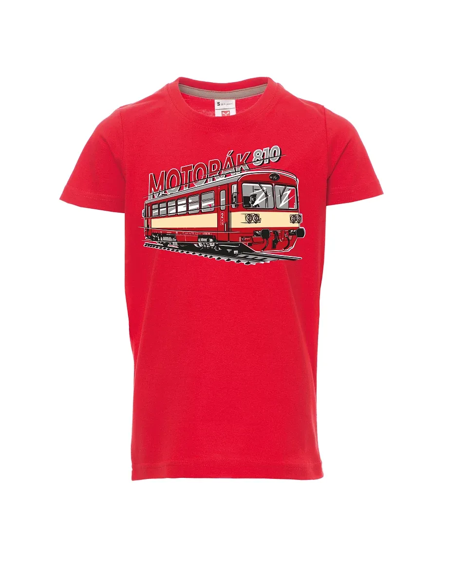 Red children´s T-shirt Motor train 810