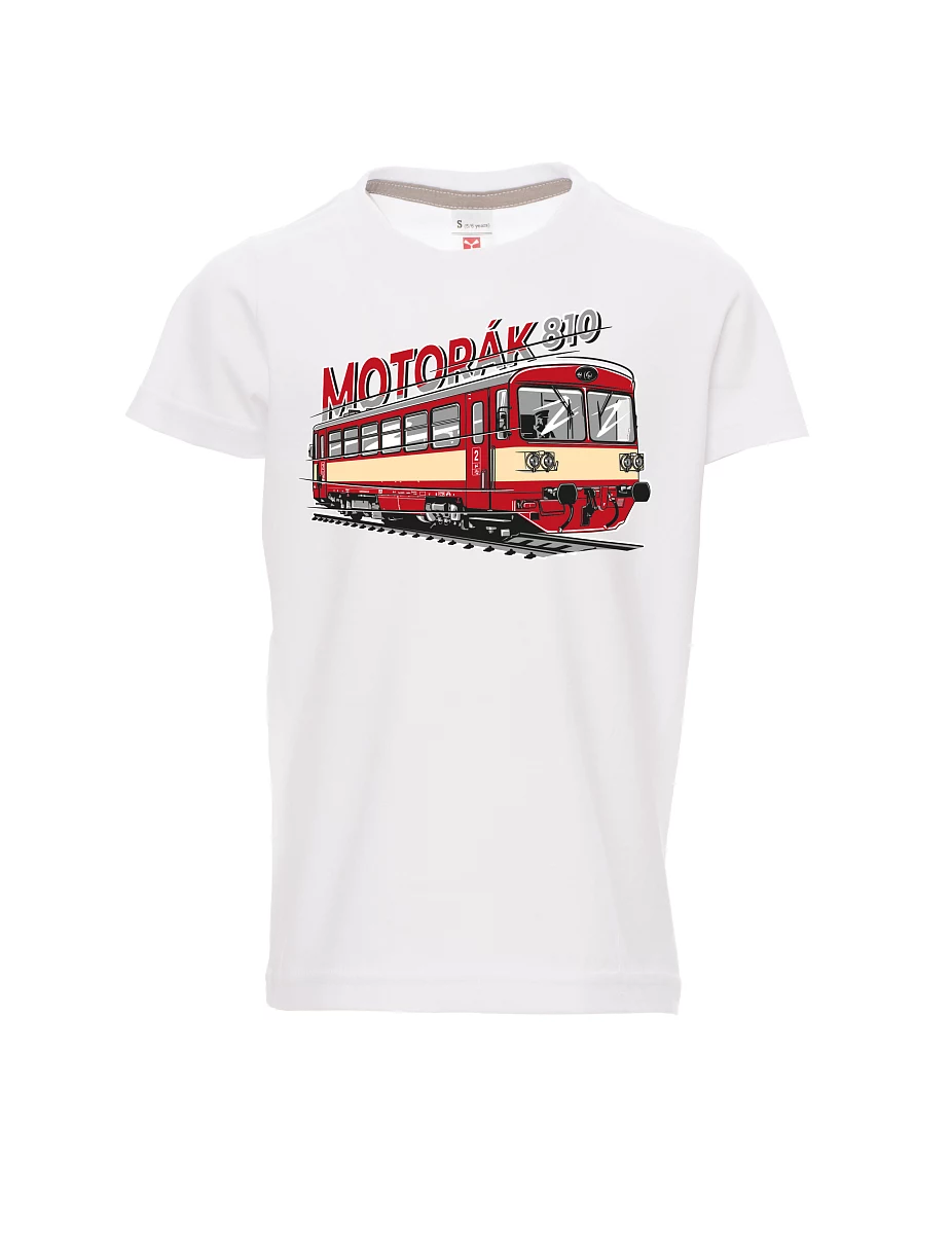 White children´s T-shirt Motor train 810