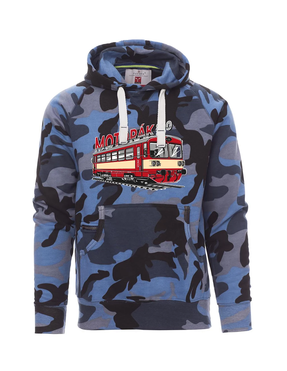 Camouflage blue men´s sweatshirt Motor train 810