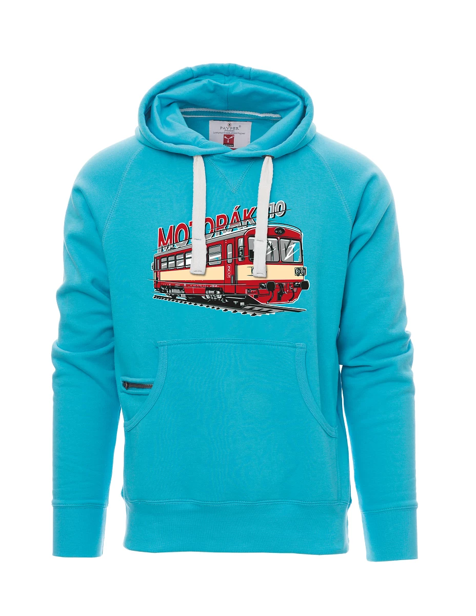 Light blue men´s sweatshirt Motor train 810