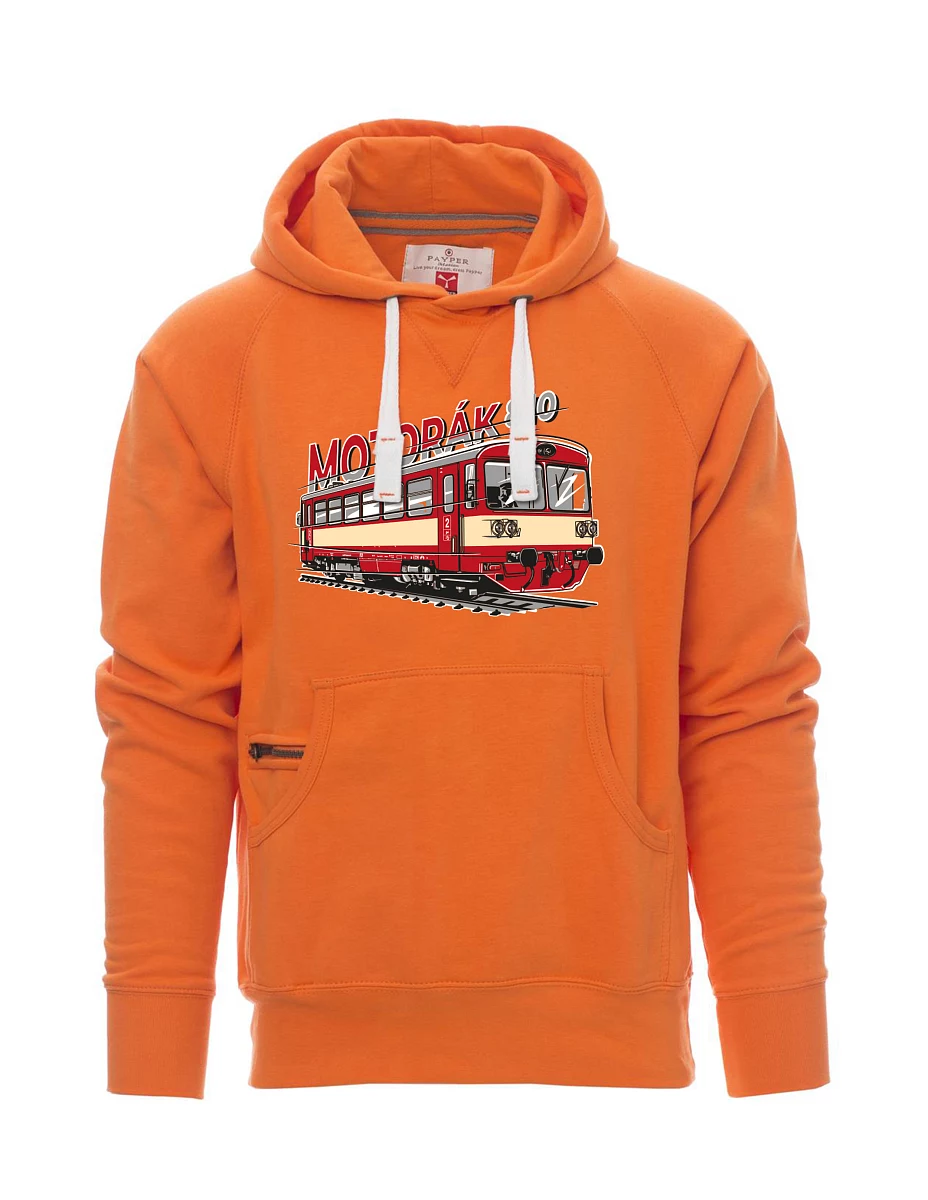 Orange men´s sweatshirt Motor train 810