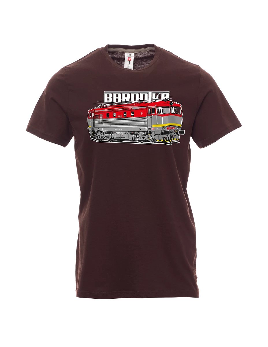 Dark brown men´s T-shirt Locomotive Bardotka