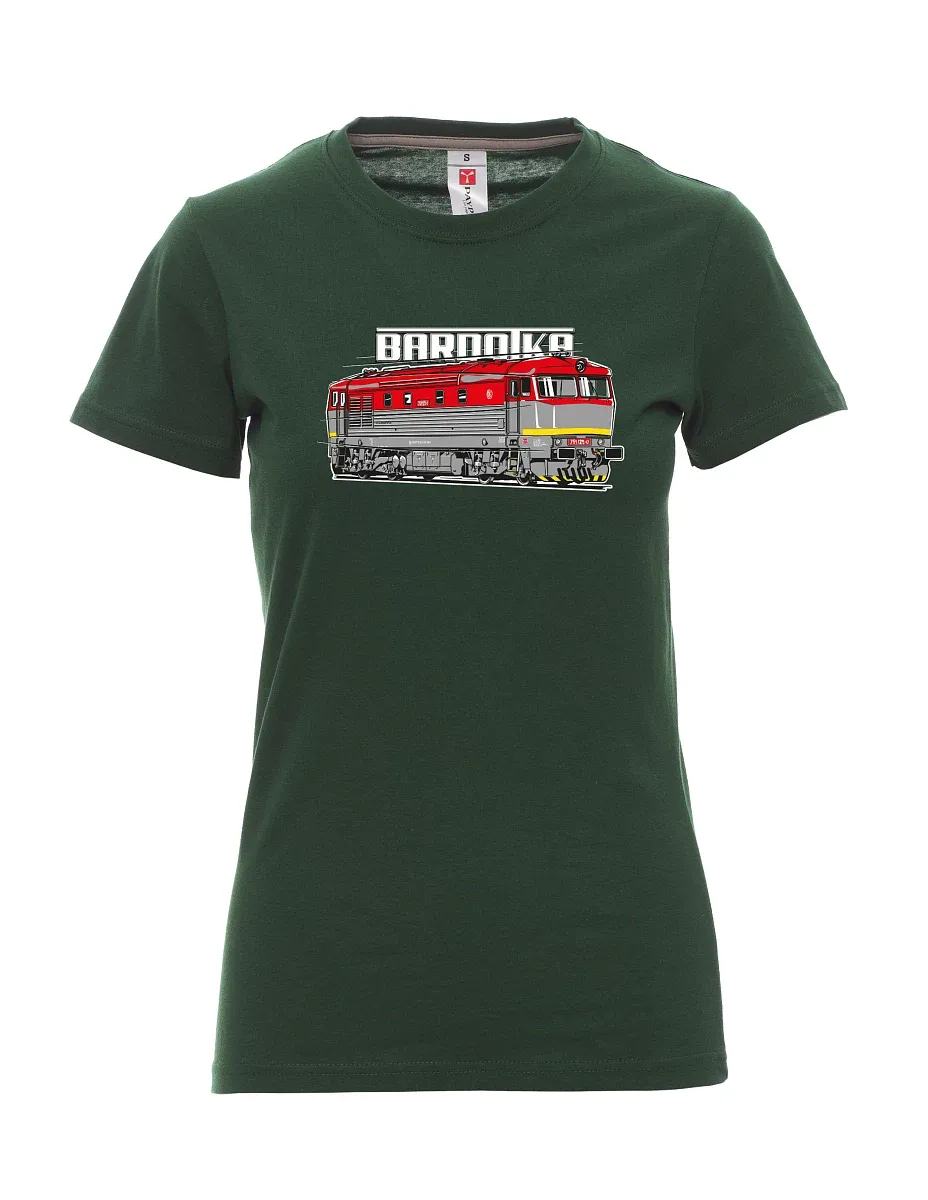 Dark green women´s T-shirt Locomotive Bardotka
