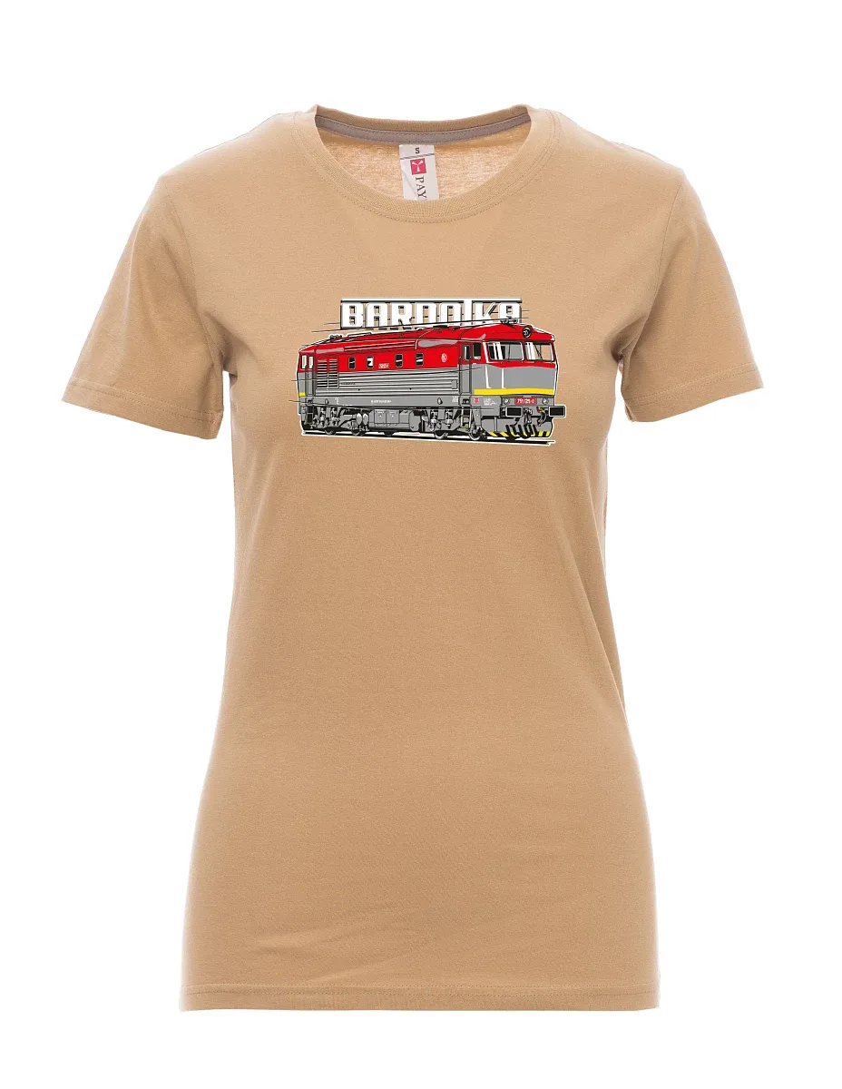 Brown women´s T-shirt Locomotive Bardotka