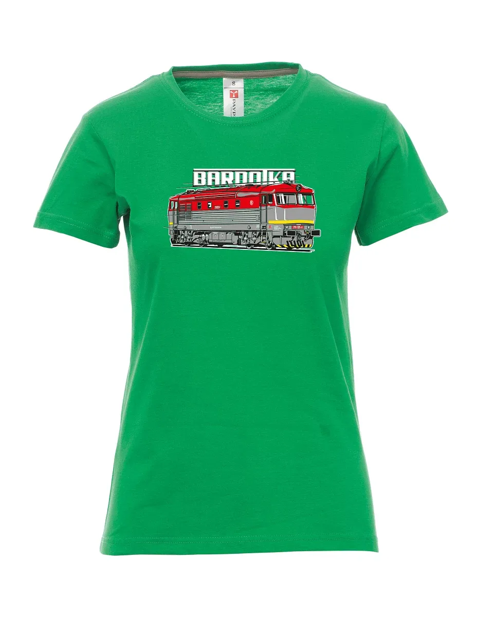 Green women´s T-shirt Locomotive Bardotka